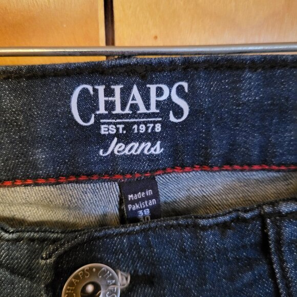 CHAPS Men's Jeans 38 X 30 Straight Fit Armour Wash Blue Brand New Fashion B4 - Picture 3 of 10